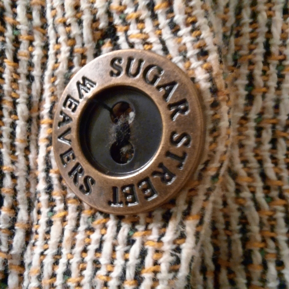 Vtg SUGAR STREET WEAVER Yorkshire Terrier Tapestry Jacket Cardigan Dogs Cottage - Picture 10 of 16